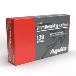 Aguila Rifle Ammunition 7mm Rem Mag 139 gr SP 3140 fps 20/ct Aguila Rifle Ammunition 7mm Rem Mag 139 gr SP 3140 fps 20/ct
