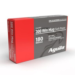 Aguila Rifle Ammunition 300 Win Mag 180gr SP 2950 fps 20/ct Aguila Rifle Ammunition 300 Win Mag 180gr SP 2950 fps 20/ct