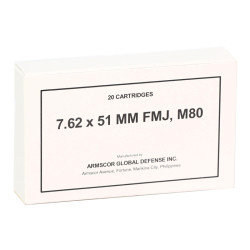 Armscor 7.62x51mm M80 Ammunition 147 Grain Full Metal Jacket - 50203 Armscor 7.62x51mm M80 Ammunition 147 Grain Full Metal Jacket - 50203