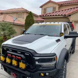 Ram HD 2500 3500 5th Gen (2019 to Present) Lensun 100W Hood Solar Panel Complete Kit