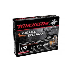 Winchester 20 Gauge Dual Bond Ammunition SSDB20 2-3/4" 260 Grain Jacketed Hollow Point Slug 1800fps 5 rounds