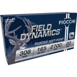 Fiocchi Field Dynamics Rifle Ammunition .308 Win. 165 gr PSP 2700 fps 20/ct Fiocchi Field Dynamics Rifle Ammunition .308 Win. 165 gr PSP 2700 fps 20/ct