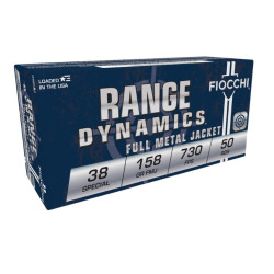 Fiocchi 38 Special Ammunition Shooting Dynamics 38G 158 Grain Full Metal Jacket 50 Rounds