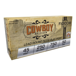 Fiocchi 45 Colt Ammunition FI45LCCA 250 Grain Lead Round Nose Flat Point 50 rounds