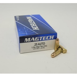 Magtech 25 ACP Ammunition MT25A 50 Grain Full Metal Jacket 50 Rounds