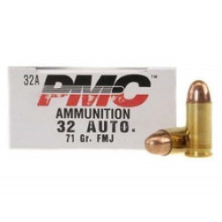 PMC 32 Auto Ammunition PMC32A 71 Grain Full Metal Jacket 50 rounds PMC 32 Auto Ammunition PMC32A 71 Grain Full Metal Jacket 50 rounds