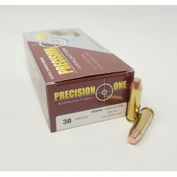 Precision One 38 Special Ammunition 125 Grain REMAN Full Metal Jacket 50 rounds