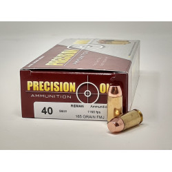 Precision One 40 S&W *REMAN* Ammunition PONE78 165 Grain Full Metal Jacket 50 Rounds Precision One 40 S&W *REMAN* Ammunition PONE78 165 Grain Full Metal Jacket 50 Rounds