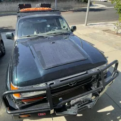 Toyota Land Cruiser 80Series J80 Lensun 90W 12V Hood/Bonnet Solar Panel Complete Kit