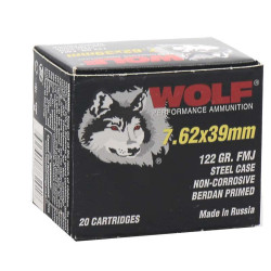 Wolf Performance 7.62x39mm Ammunition 122 Grain Full Metal Jacket - 762WFMJ Wolf Performance 7.62x39mm Ammunition 122 Grain Full Metal Jacket - 762WFMJ
